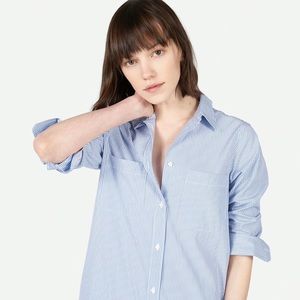 Everlane Blue and White Midi Dress for Effortless Elegance